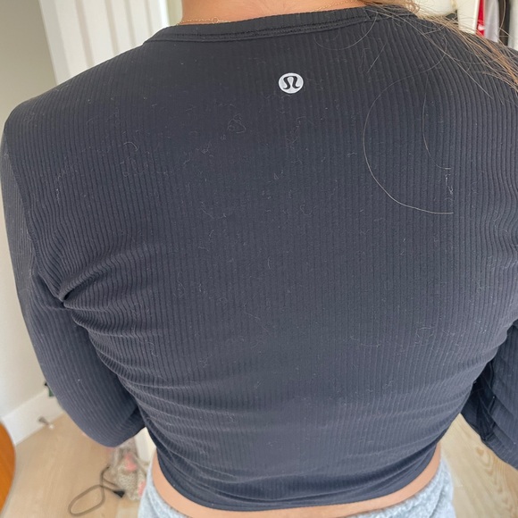 Lululemon Ribbed Black Long Sleeve - Picture 3 of 3